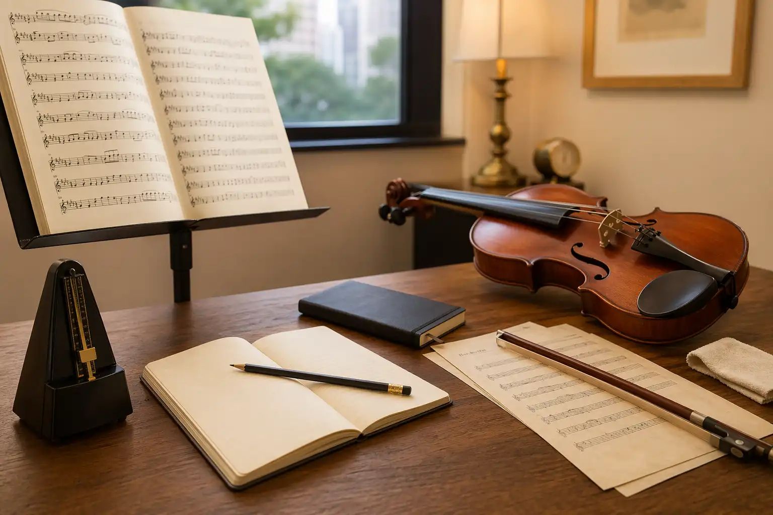 Viola practice materials and sheet music prepared for exam study